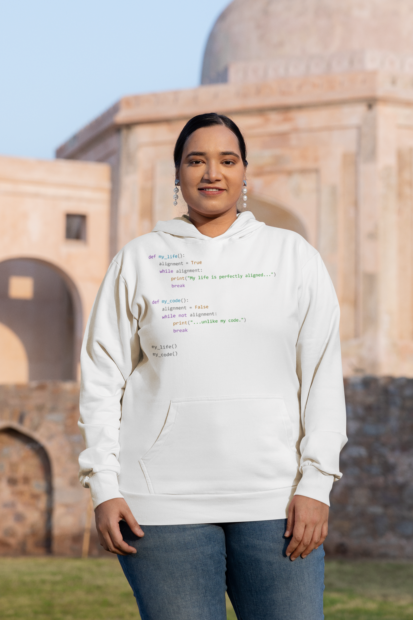 Life in Alignment, Code in Chaos - Funny Python Developer Hoodie for Programmers | Coding Humor Hoodie | Gildan 18500 Unisex Hoodie | Geeky Software Engineer Gift | Available in Black or White